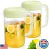 Jucoan 2 Pack 1 Gallon Plastic Pitcher with Lid, Clear Ice Tea Pitcher for Fridge, Large Water Carafe Jug Beverage Pitcher with 3 Position Pour Spout Lid, Handle,Scale for Home, Party