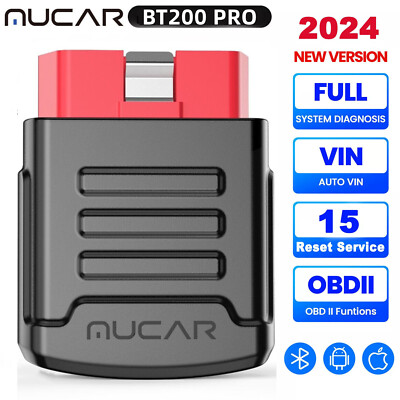 MUCAR BT200 Pro OBD2 Scanner Bluetooth Car Diagnostic Tool All System 15 Resets