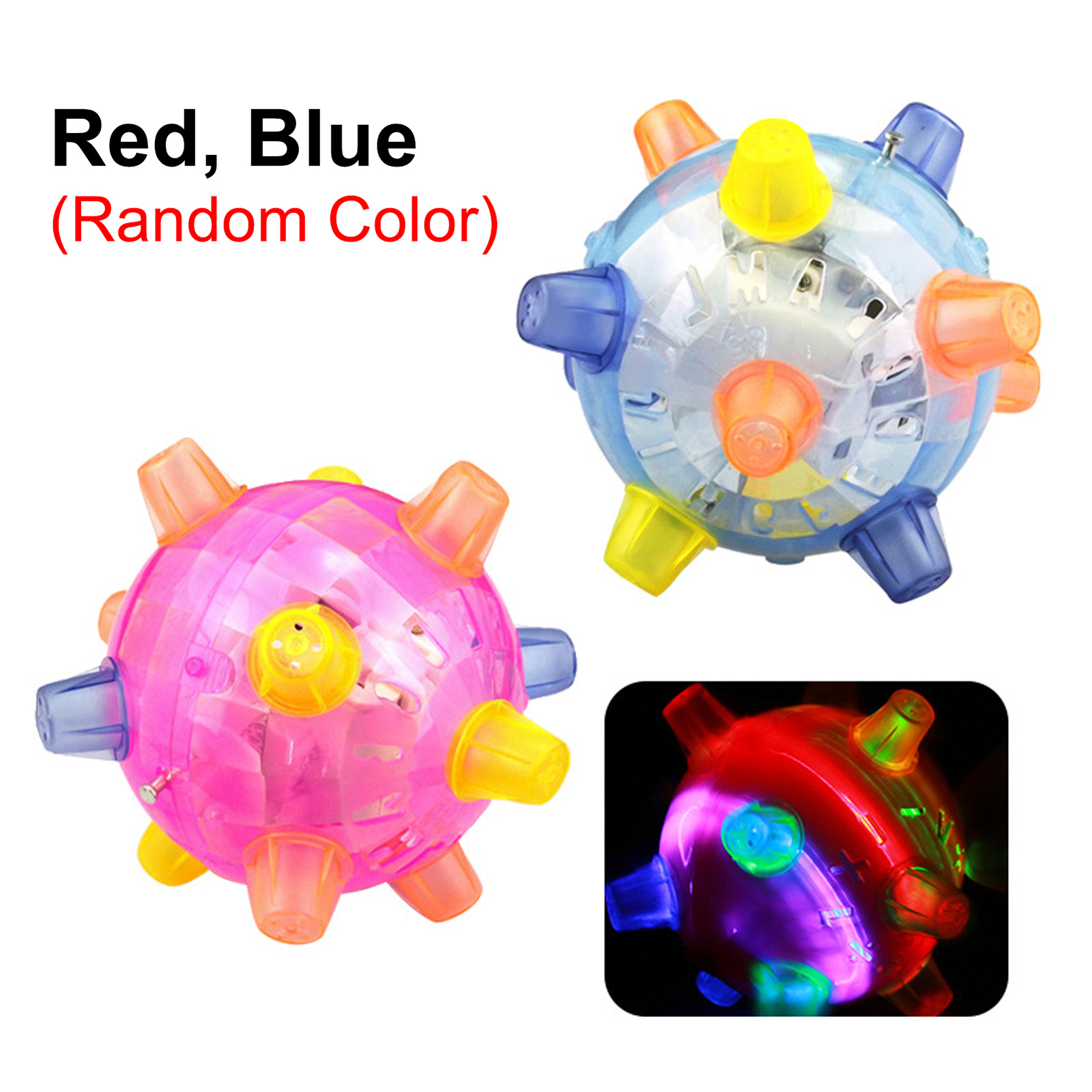 LED Light Up Jumping Ball Rubber Flashing Bouncing Ball Toy Childrens Pets Dog