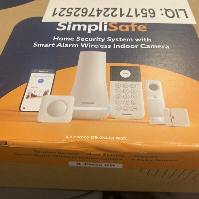 SimpliSafe 8PC Wireless Home Security System Smart Alarm Wireless Indoor Camera