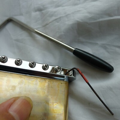 Brass PRS Style Tremolo Bridge Complete Install Kit Chrome With Gold Saddle