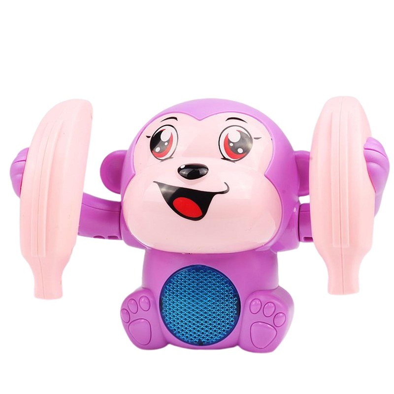 Dancing and Spinning Rolling Doll Tumble Monkey Toy Voice Control Banana Monkey