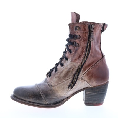 Pre-owned Bed Stu Judgement F385001 Womens Brown Leather Lace Up Casual Dress Boots