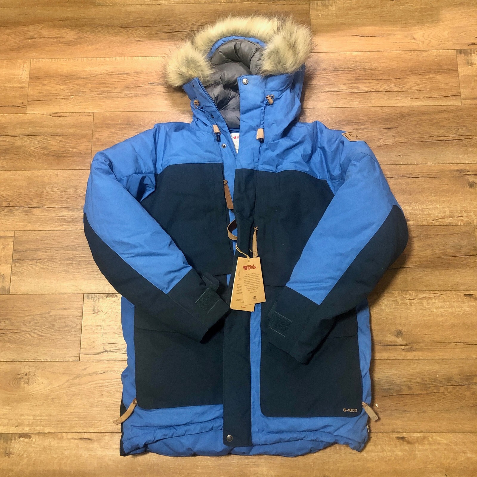 Pre-owned Fjall Raven Large Blue Men's Fjallraven Polar Expedition Parka Coat
