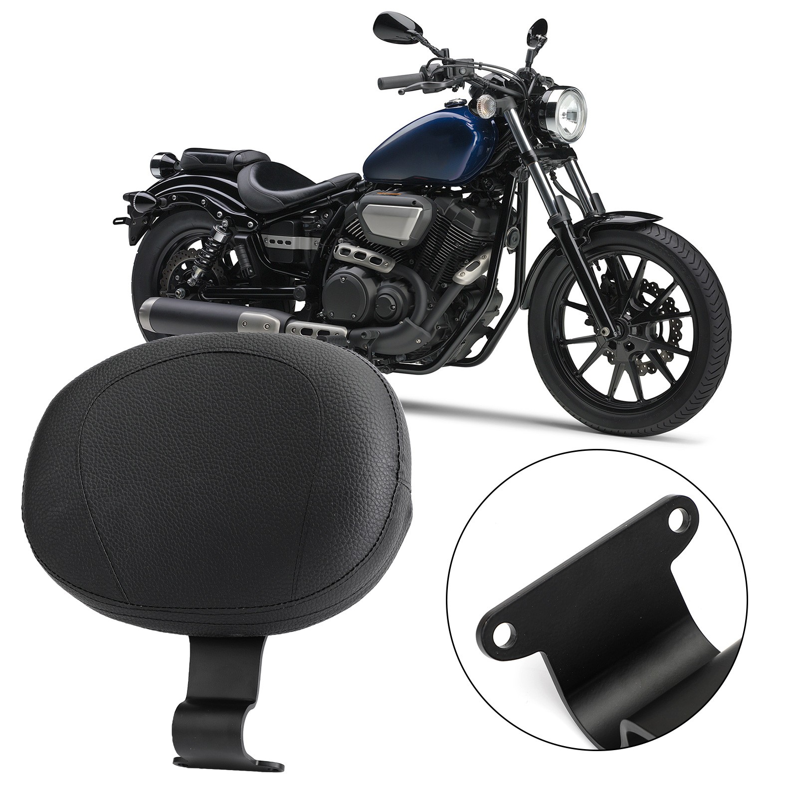Black Motorcycle Driver Rider Backrest For Yamaha Bolt XVS950 Spec