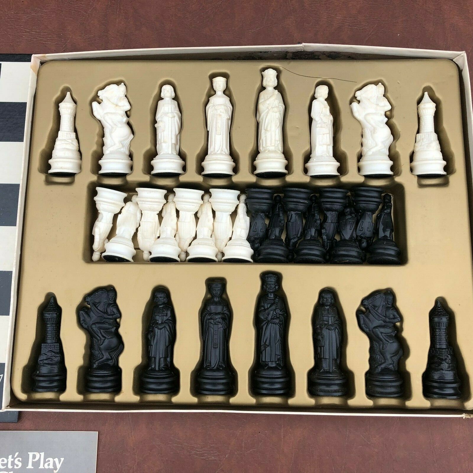 Vintage Lowe Renaissance Chess game set with Board 1959 Mid Century