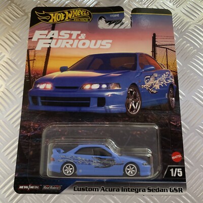 Hot Wheels Premium Custom Acura Integra Sedan GSR Fast & Furious 1:64 Mattel