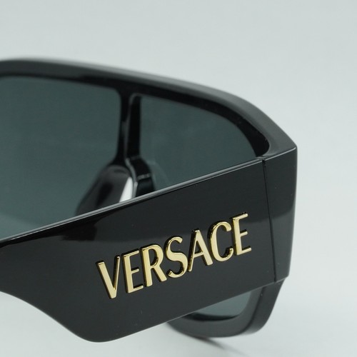 Pre-owned Versace Ve4439 Gb1/87 Black/dark Grey 133-1-145 Sunglasses In Gray