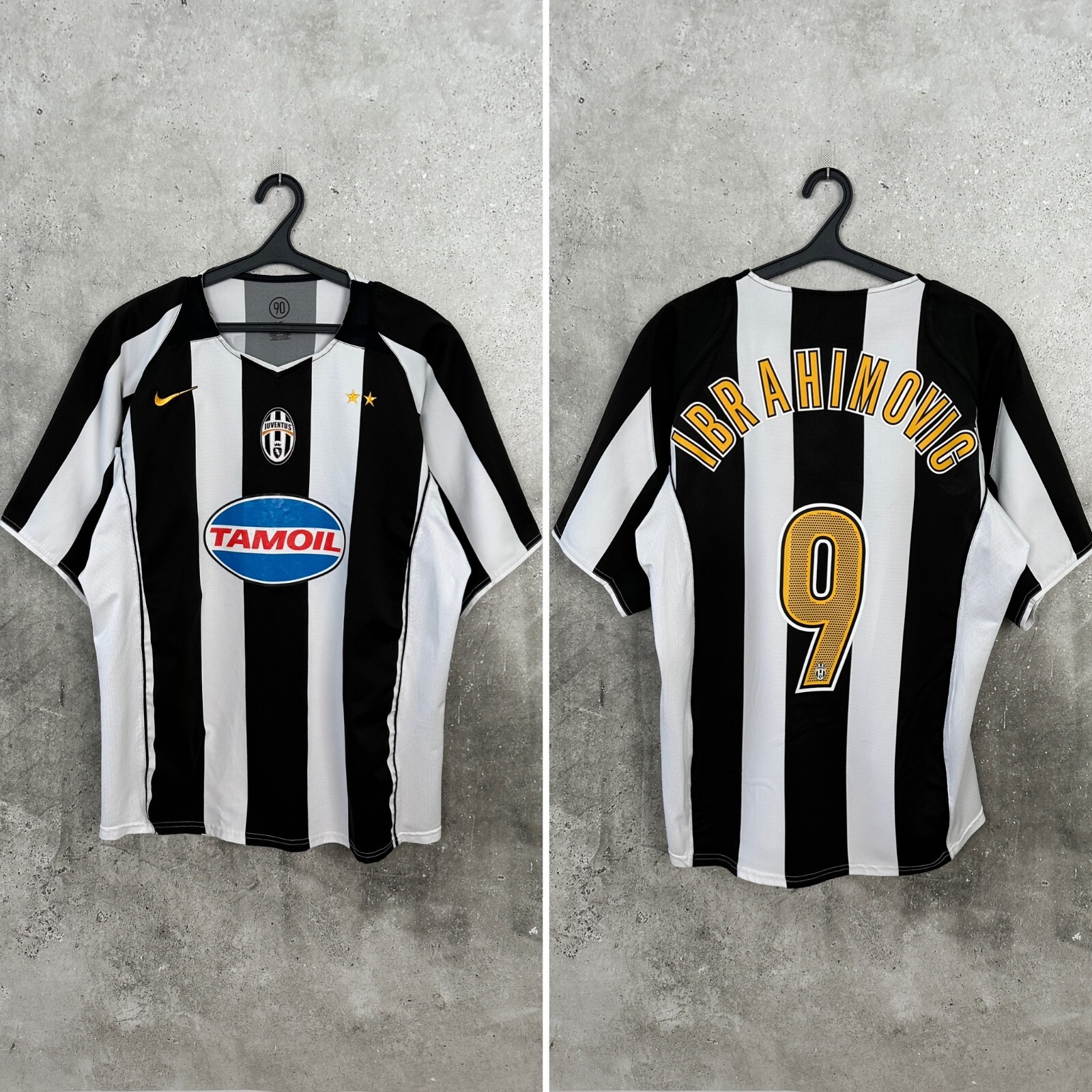 Nike Juventus Ibrahimović Lサイズ Vtg Nike Total 90 Juventus FC 05/06 Away Centenary Jersey