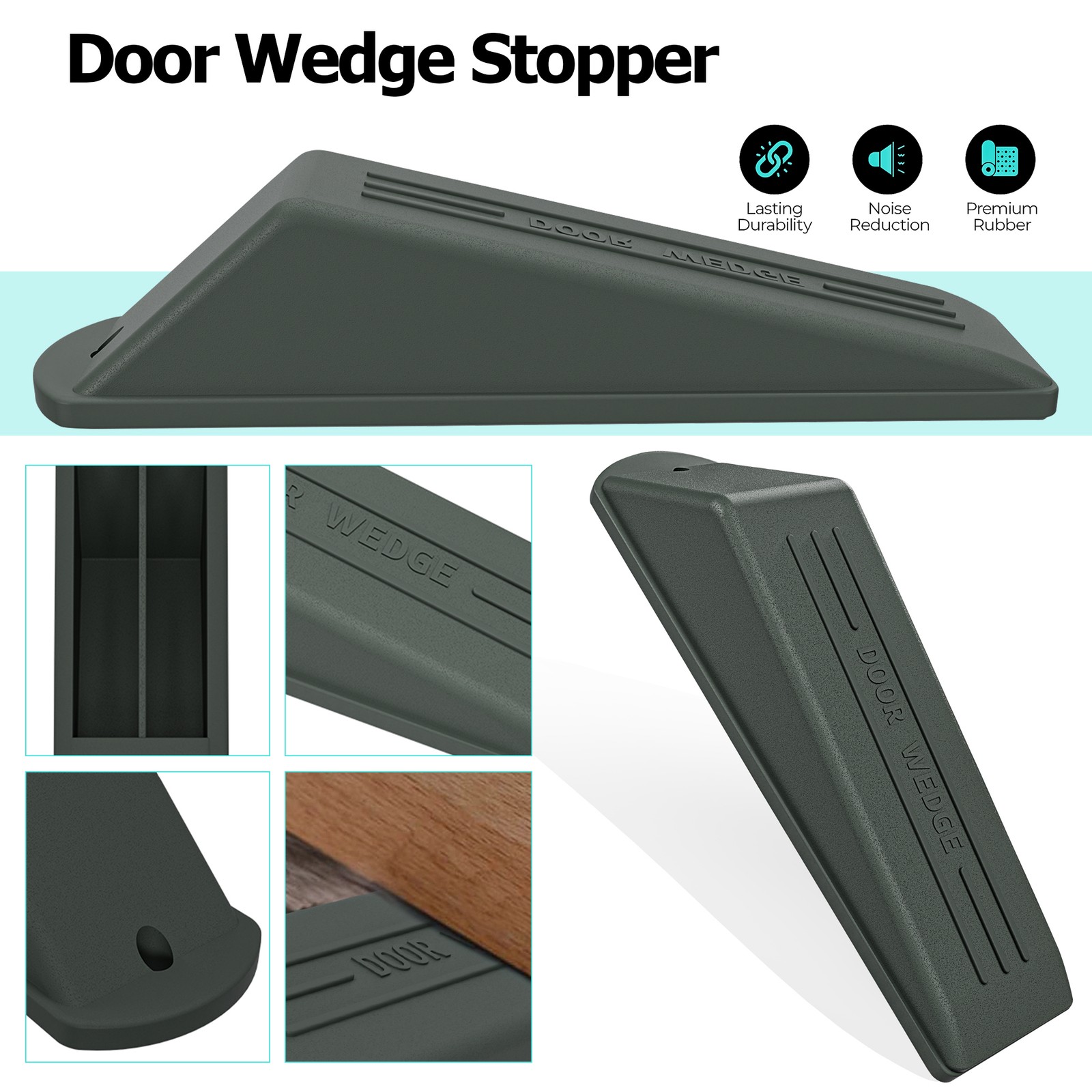 Dunkelgraue Gummikeil Türstopper Schwerlast Fußboden Stopper, 2.2