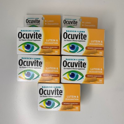 (5) Bausch Lomb Ocuvite Eye Vitamin Mineral Lutein Zeaxanthin 36 Capsule Per Box