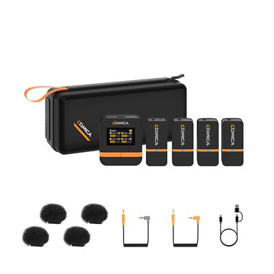 Comica Vimo Q 4 Channel Mini Wireless Lavalier Microphone Video Recording 4TX+RX
