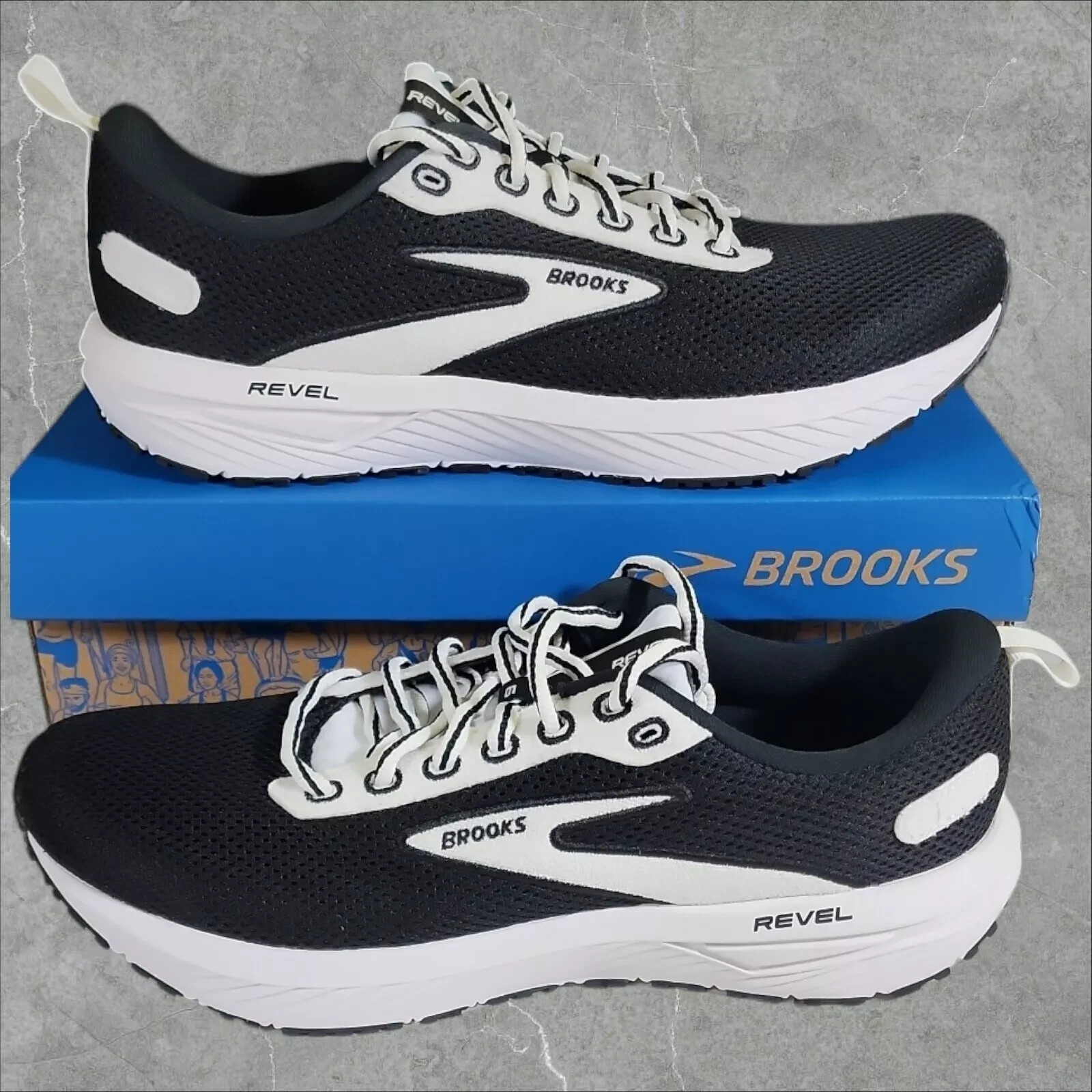 Brooks Revel 7 Black White Running Shoes Sneakers 110398-1D-087 Mens Size