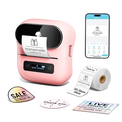 Label Printer - M220 Label Maker, Bluetooth Mini Barcode Label Printer, 3 Inc...