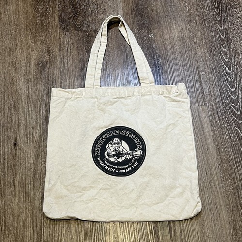 Canvas Tote Bag White Cream Blue Off Shoulder Grocery Shop