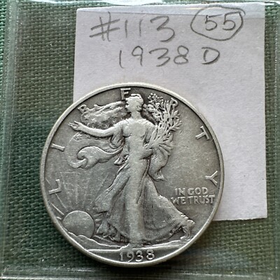1938 D Walking Liberty Silver U.S. Half Dollar