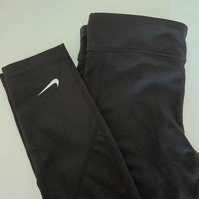 Nike Dri Fit Leggings Big Girls L Large Black Pull On Ankle Athletic Stretch