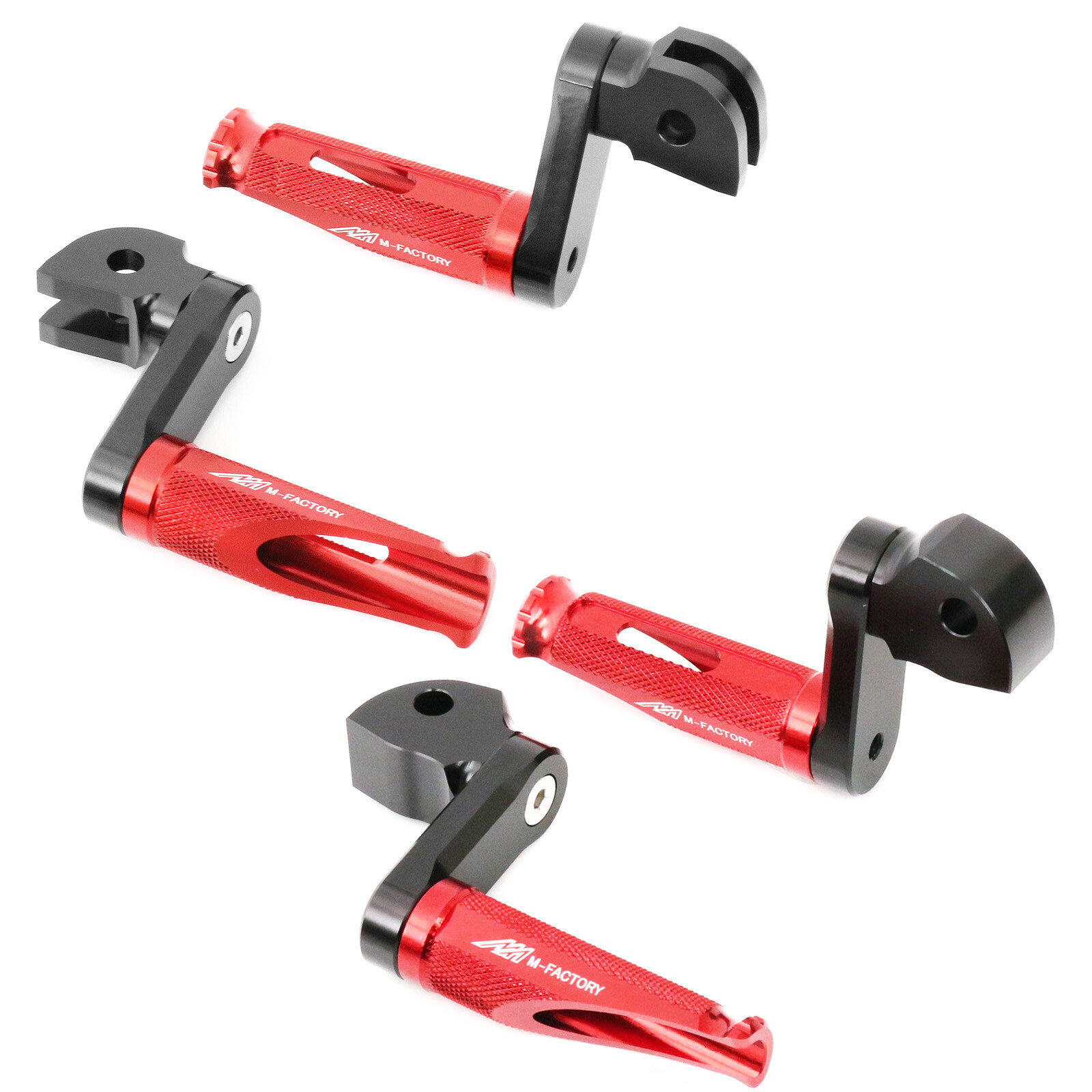 Red 40mm Adjustable Front Rear Foot Pegs MFP For GSX 1100