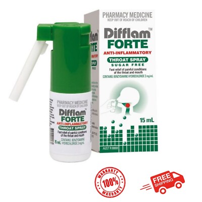 4 X 15ml DIFFLAM FORTE Anti-Inflammatory Throat  Spray for fast pain relief - FS