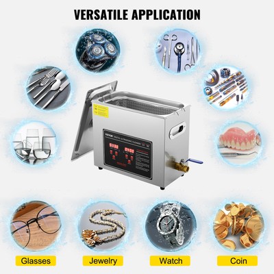 VEVOR 6L Ultrasonic Cleaner with Timer Heating Machine Digital Sonic Cleaner