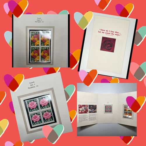 PSーLOVE 1988 USPS Love Folder Item #803 - 25¢ & Plate Blocks of 8