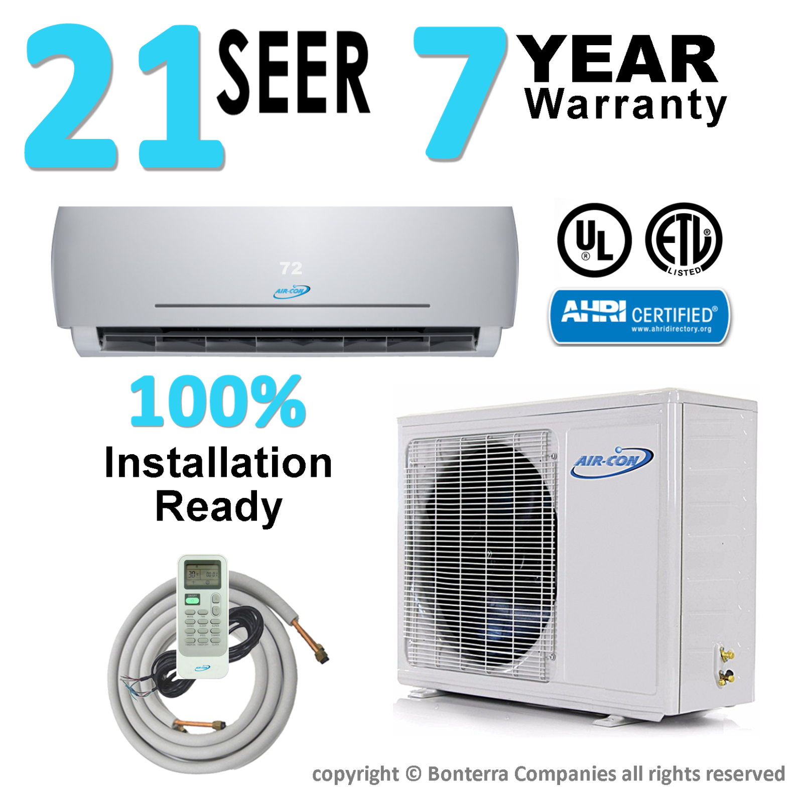 24000 BTU Aircon Mini Split AC Air Conditioner Heat Pump Ductless 21