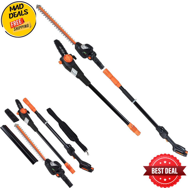 Scotts CLPS40020S 20-Volt 2-In-1 Cordless Covertible Pole Saw/Pole Hedge Trimmer