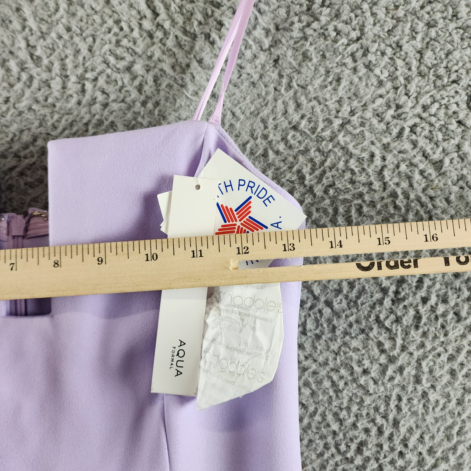 AQUA Scuba Crepe Strapless Gown Women's 6 Lilac Sweetheart Neck Back Zip Closure - Picture 6 of 13