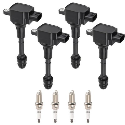 4 Ignition Coil + Spark Plug For Nissan Altima Sentra X-Trail 02-06 224488H315