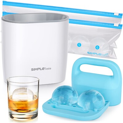 SIMPLETASTE Crystal Clear Ice Ball Maker Mold - 2.36 Inch Clear Sphere, Plus ...