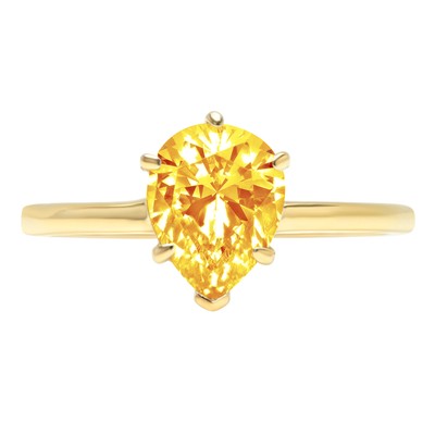 Pre-owned Pucci 2.50ct Pear Cut Vvs1 Natural Citrine Wedding Bridal Promise Ring 14k Yellow Gold