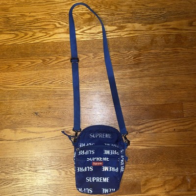 Supreme 3M Reflective Repeat  Shoulder Bag Blue FW16 Authentic