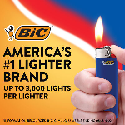 BIC Classic Maxi Pocket Lighter, Assorted Colors, 50-Count Tray