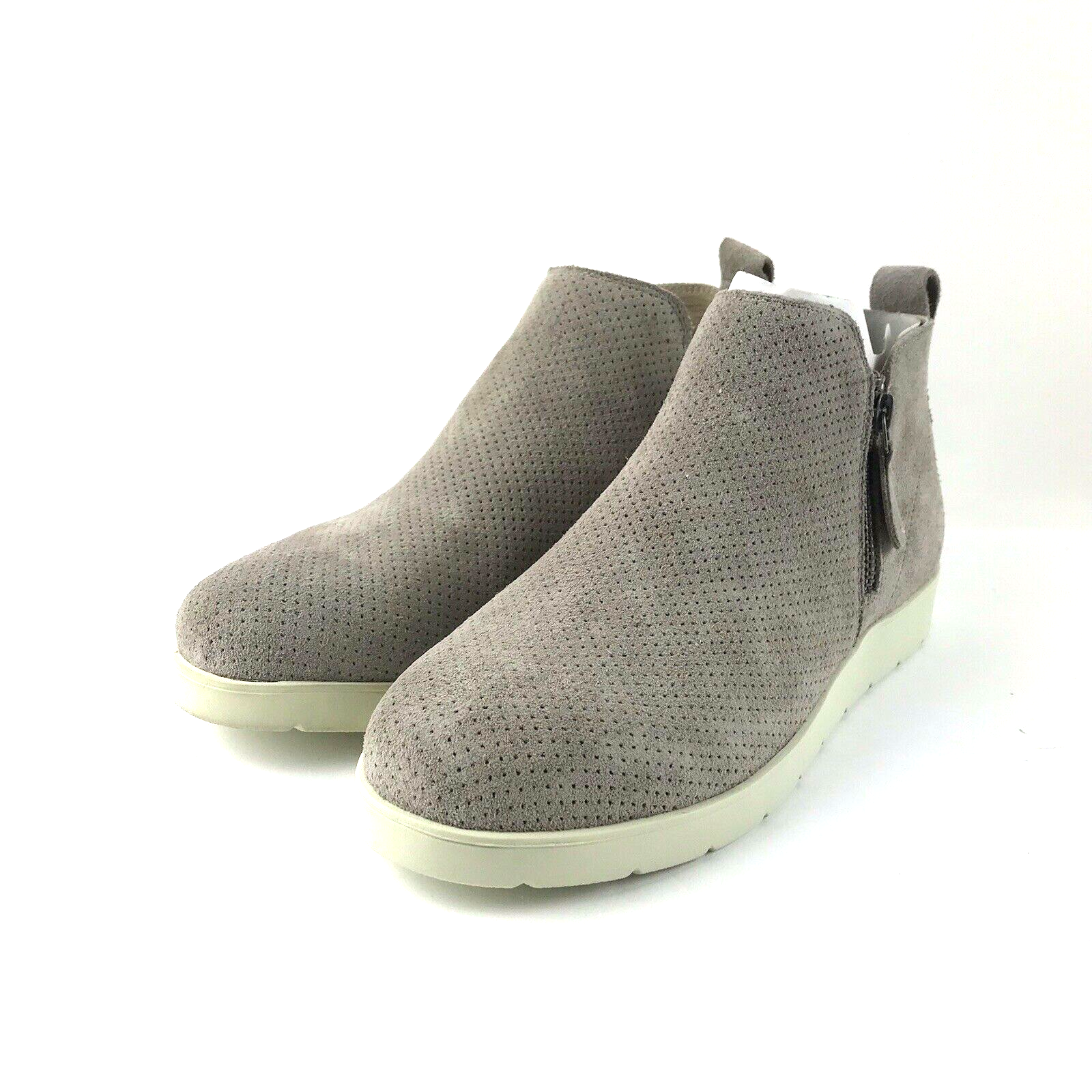 White Mountain Women's Beaumont Suede Casual Low Top Zip Shoes Size 10M (Taupe)