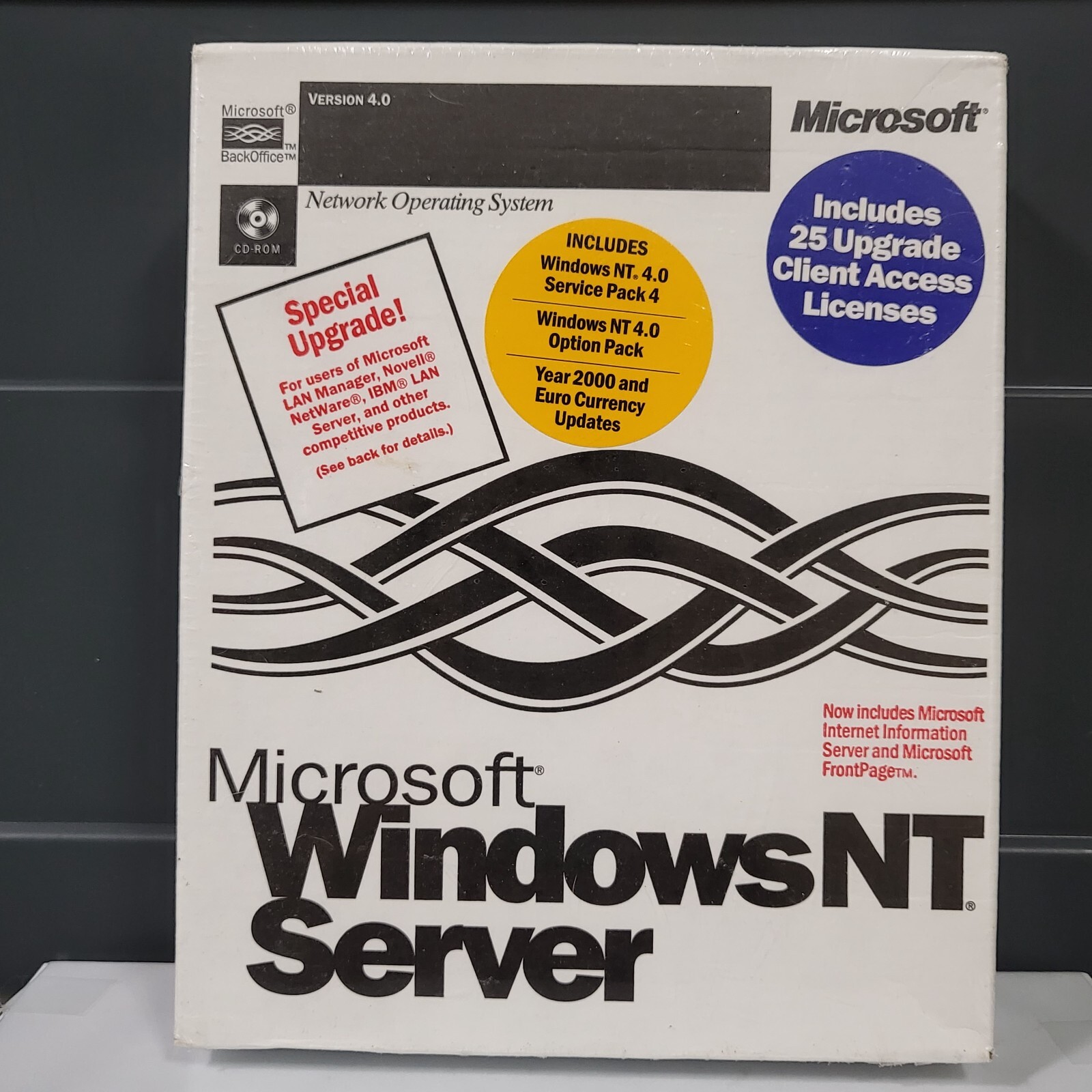 Microsoft Windows NT Server 4.0 Includes 25 Upgrade Client Microsoft Windows NT Server 4.0 Includes 25 Upgrade Client