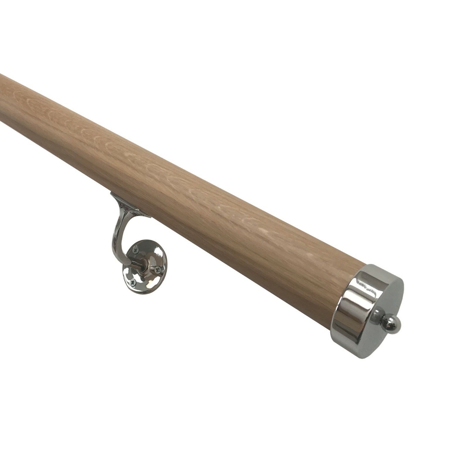 Solid White Oak 54mm Mopstick Wall Mounted Hand Rail Kit in Chrome eBay