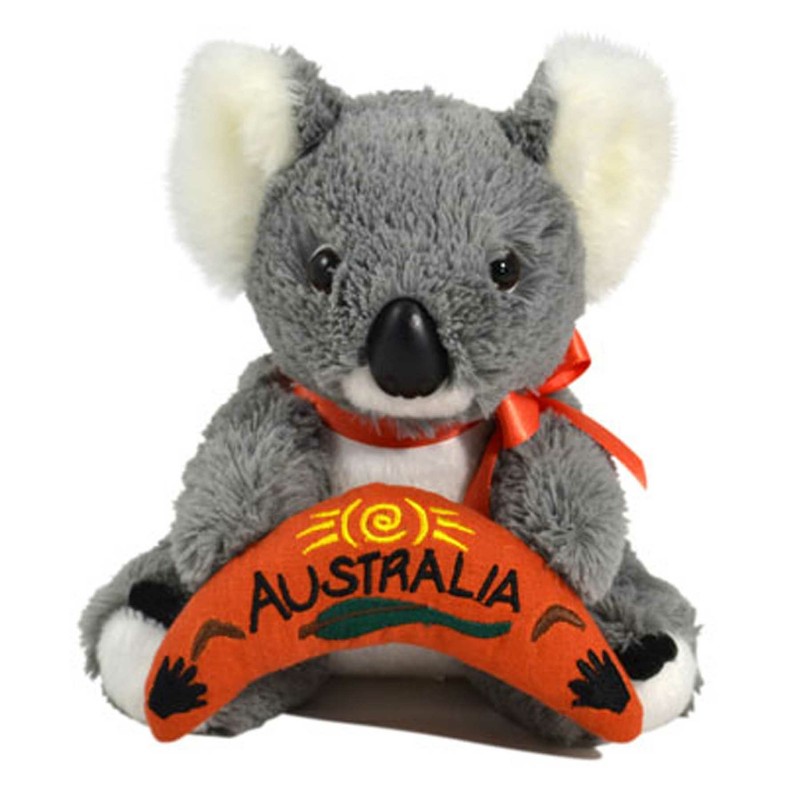 JUMBACK GREY KOALA WITH BOOMERANG SOFT ANIMAL PLUSH TOY 16cm