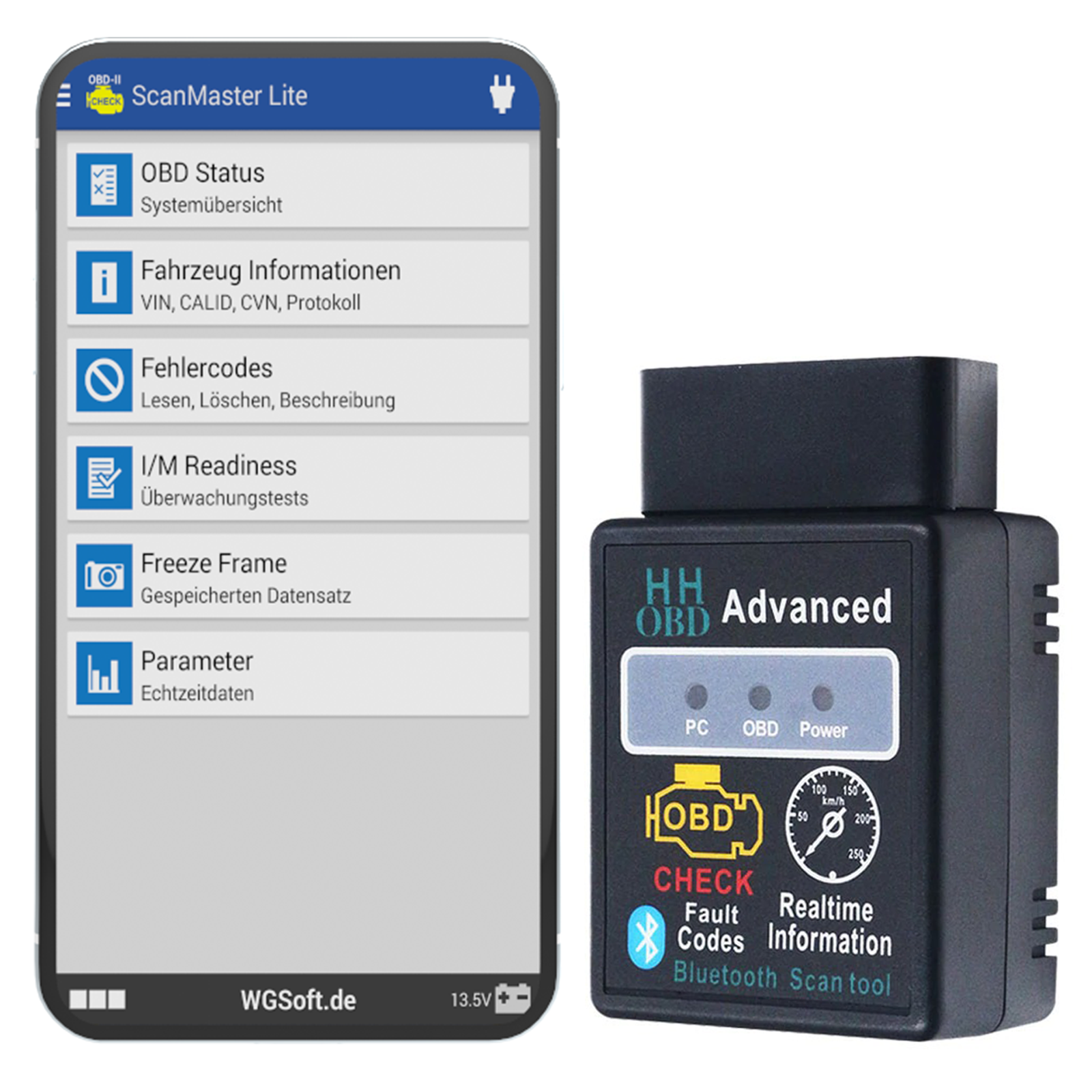 OBD2 Diagnosegerät Bluetooth Fehler Auslesegerät Auto Scan KFZ Diagnose Android 