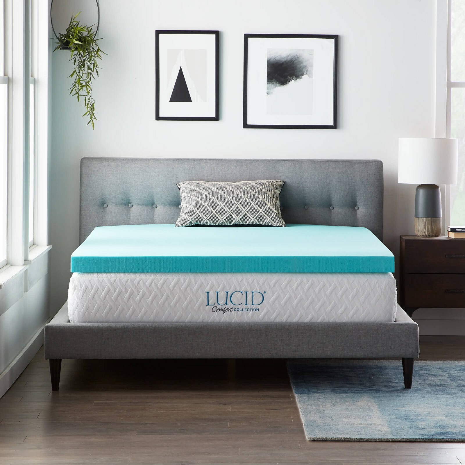 LUCID Comfort Collection Gel Memory Foam Mattress Topper