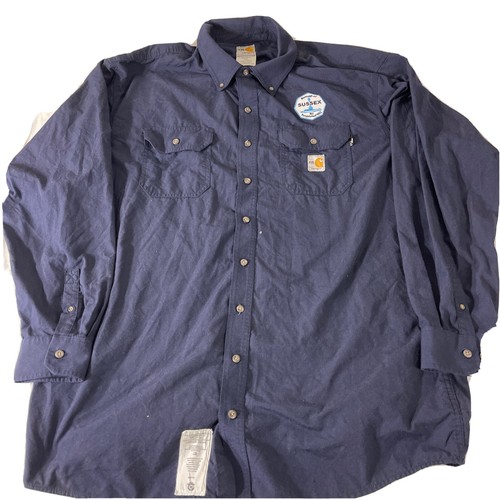 【USA-new】carhartt allinone fr2112 cat2新品 Carhartt FR Navy Blue Cotton Coverall 2X CAT 2 NFPA 2112