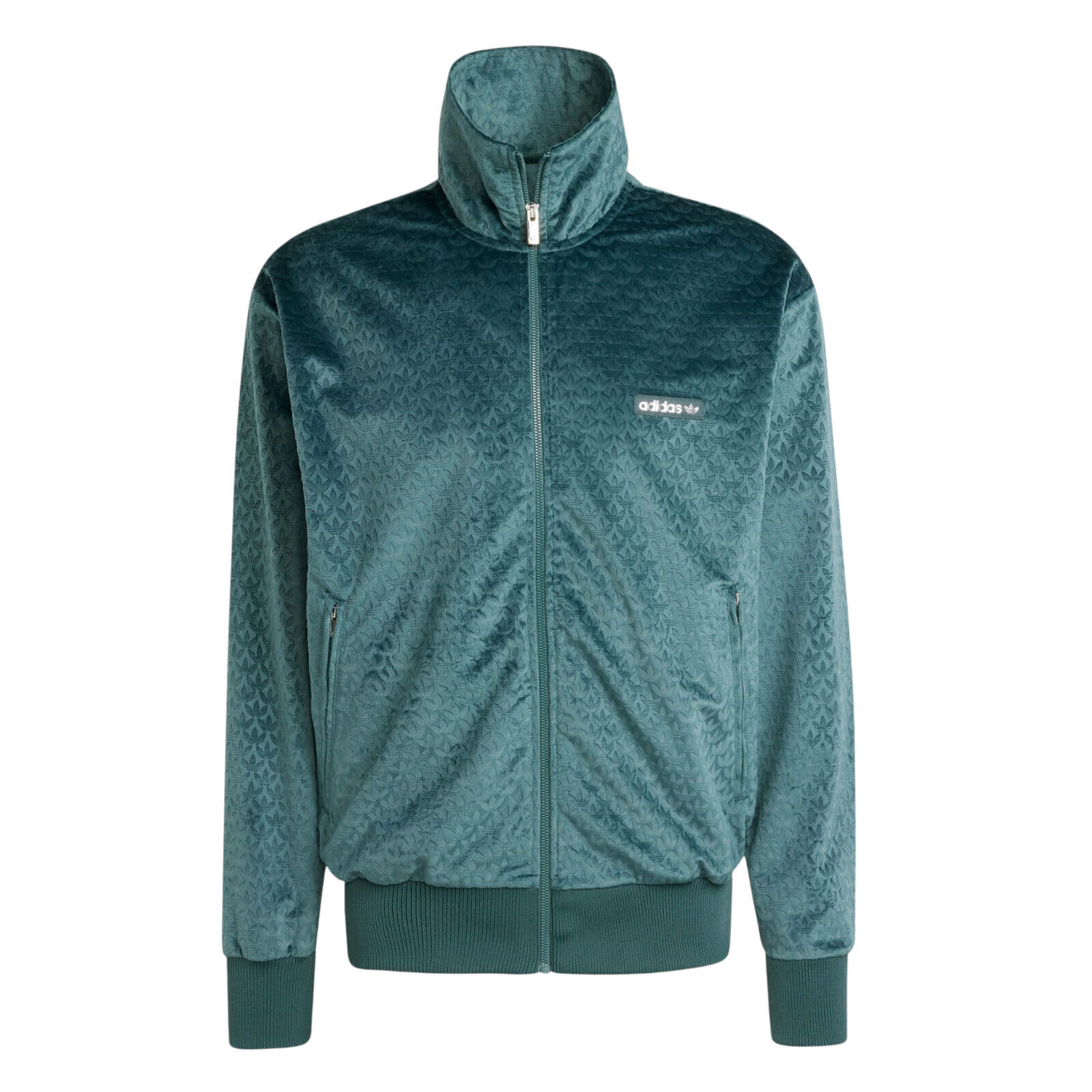 Men's Adidas Originals Green Plush Velour Monogram Jacket Men's Adidas Originals Green Plush Velour Monogram Jacket