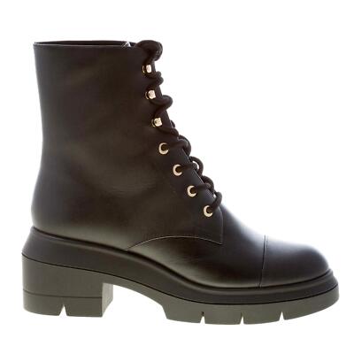 STUART WEITZMAN scarpe donna Stivaletto allacciato Nisha in pelle nero S0166
