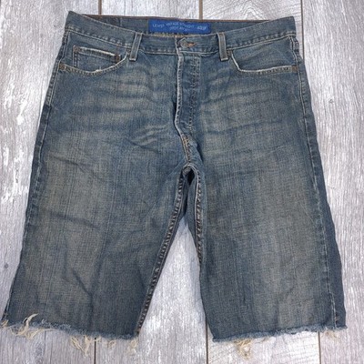 Levi's Denim Shorts Mens 36 Blue 539 Vintage Straight Cut Off Button Fly