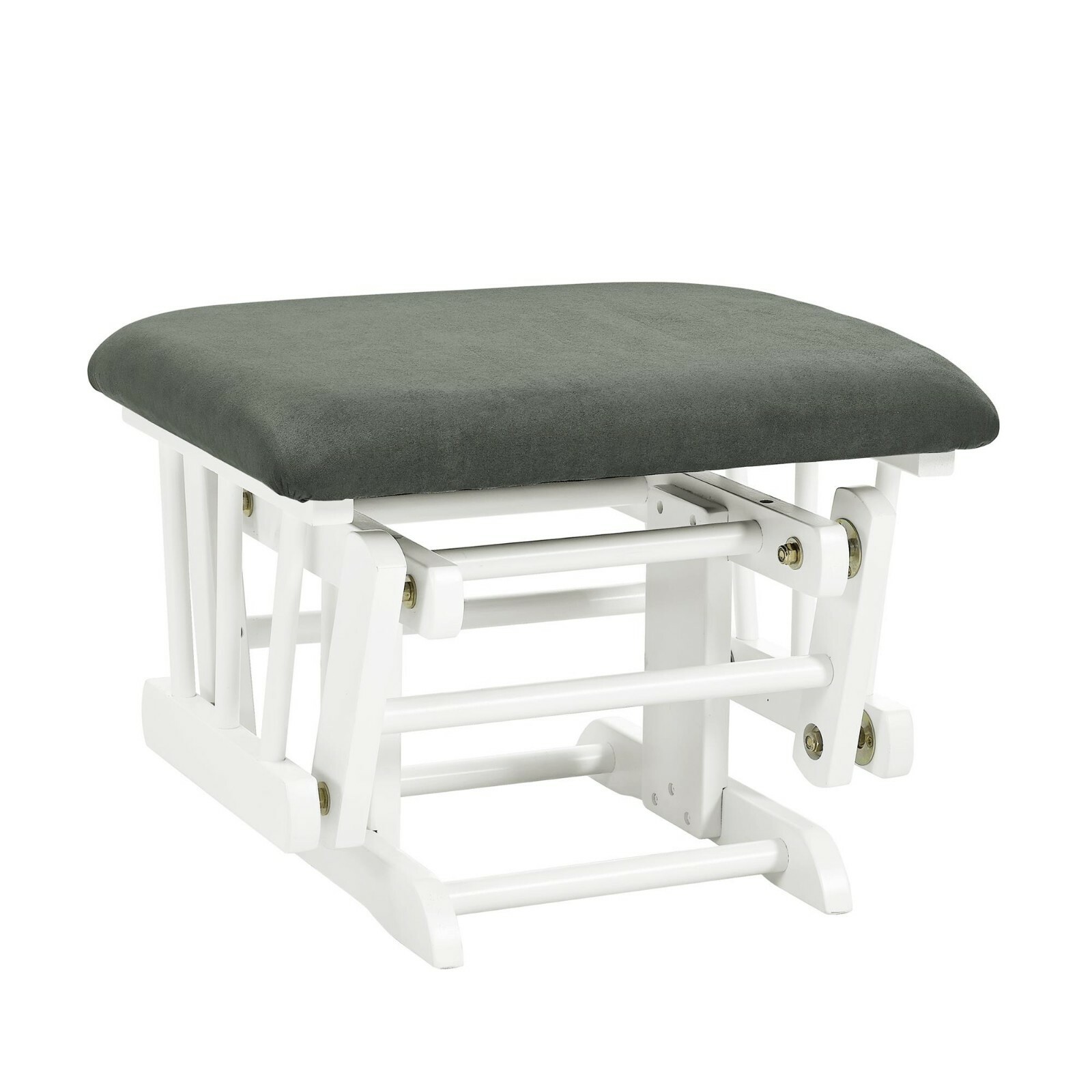Baby Relax Carly Gray & White Nursery Glider & Ottoman