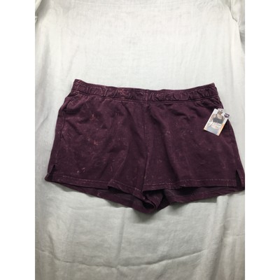 Avia Women's Shorts Burgundy Acid Washed Size XXL (20)