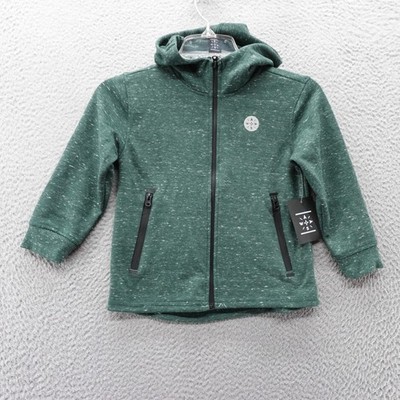Way Side Boys Full Zip Hoodie Jacket Size 5 Green Heathered Casual NWT