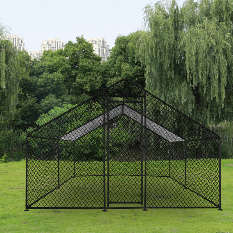10x10x6.6 ft  Large Metal Chicken Coop Walk-In Chicken Run