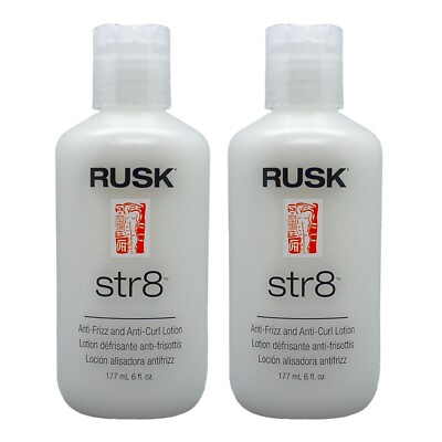 Rusk Str8 Anti Frizz and Anti Curl Lotion 6 Oz (Pack of 2)