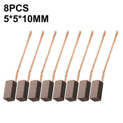 8pcs Carbon Brushes Motor Carbon Brush 5x5x10mm Replacement Accessories Set