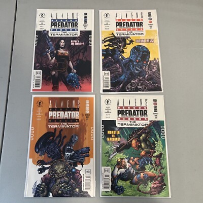COMPLETE Aliens vs Predator vs Terminator #1 2 3 4 (2000 Dark Horse) #1-4